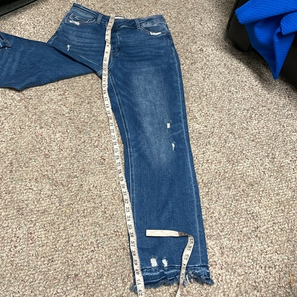 Vervet distressed crossover waist  wide leg jeans - Picture 7 of 8